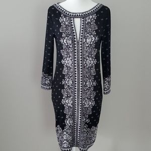 BCBG Black pattern dress XXS